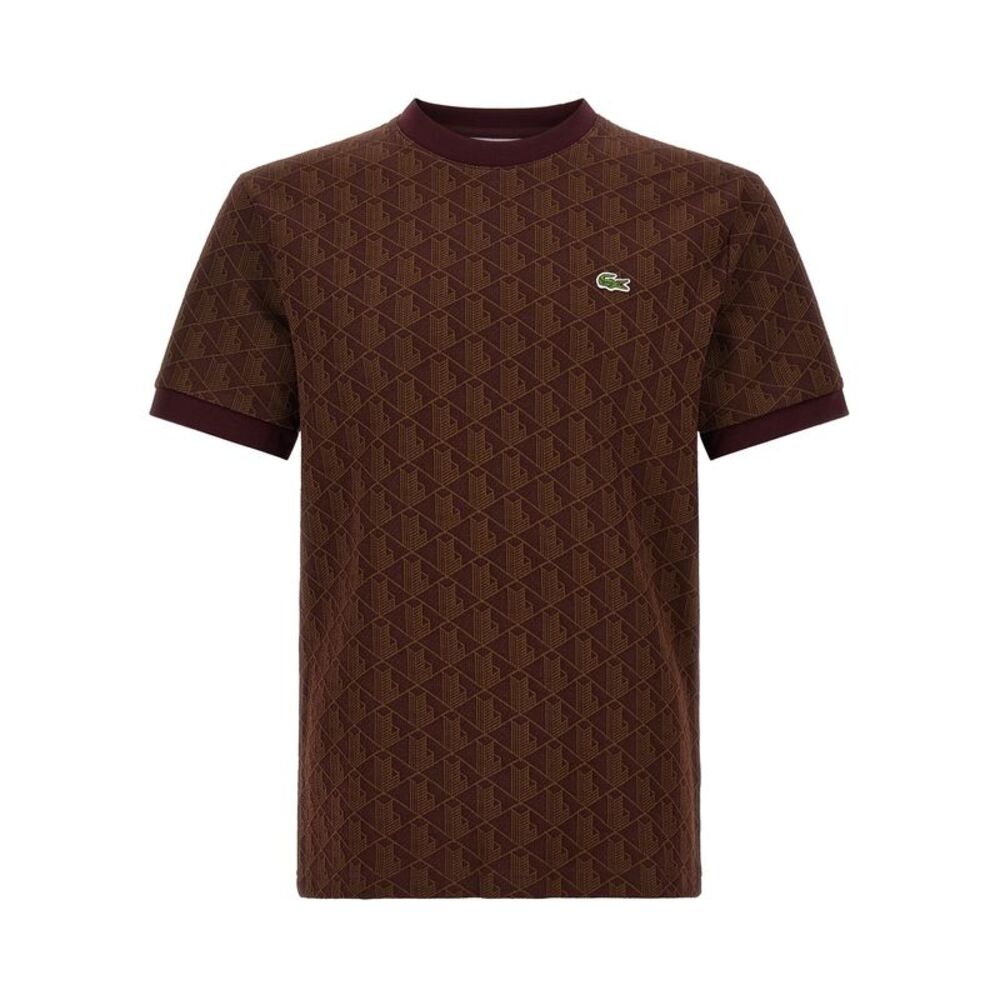 Lacoste Brown Polyester Men's T-Shirt
